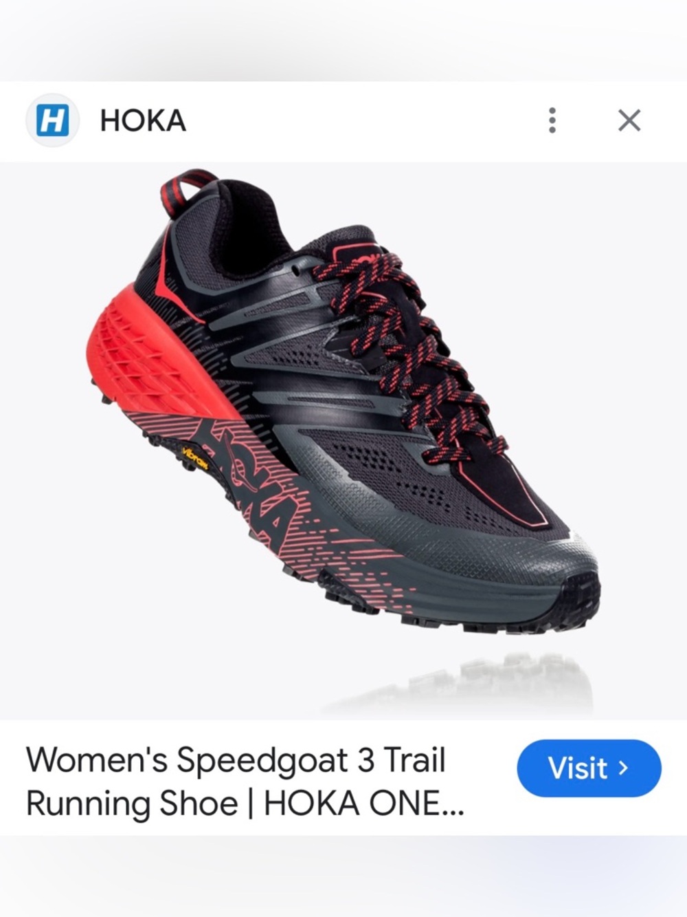 HOKA Speedgoat 3 Trail Shoe - Black & Red Accent - Women